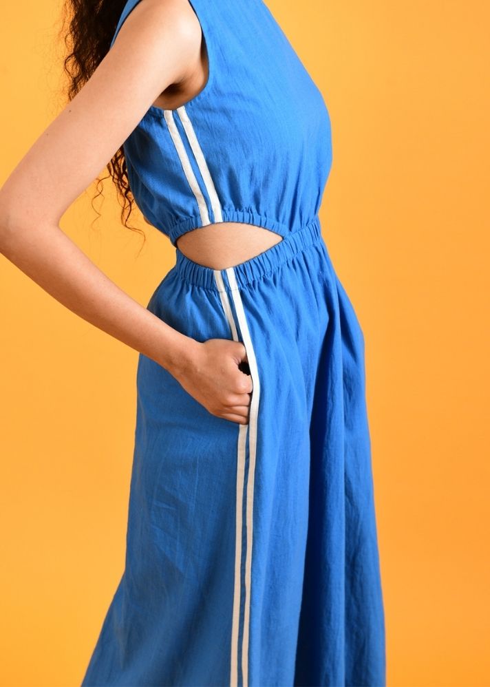 Egyptian Blue Cut Dress Rias Jaipur